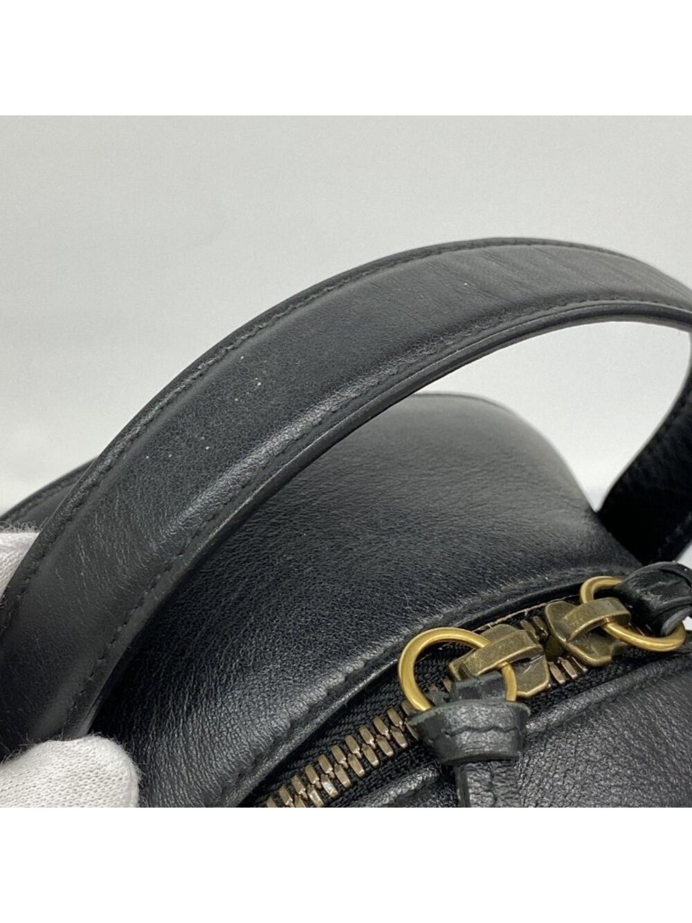 Gucci Backpack GG Marmont Leather Black Gold - Picture 8 of 10